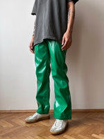 Green trousers coated with polyurethane - w26