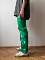 Green trousers coated with polyurethane - w26