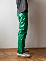 Green trousers coated with polyurethane - w26