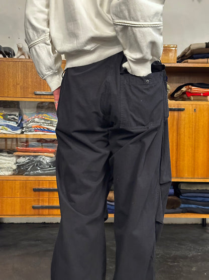 Black cotton  overtrousers