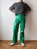 Green trousers coated with polyurethane - w26