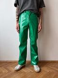 Green trousers coated with polyurethane - w26