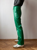 Green trousers coated with polyurethane - w26