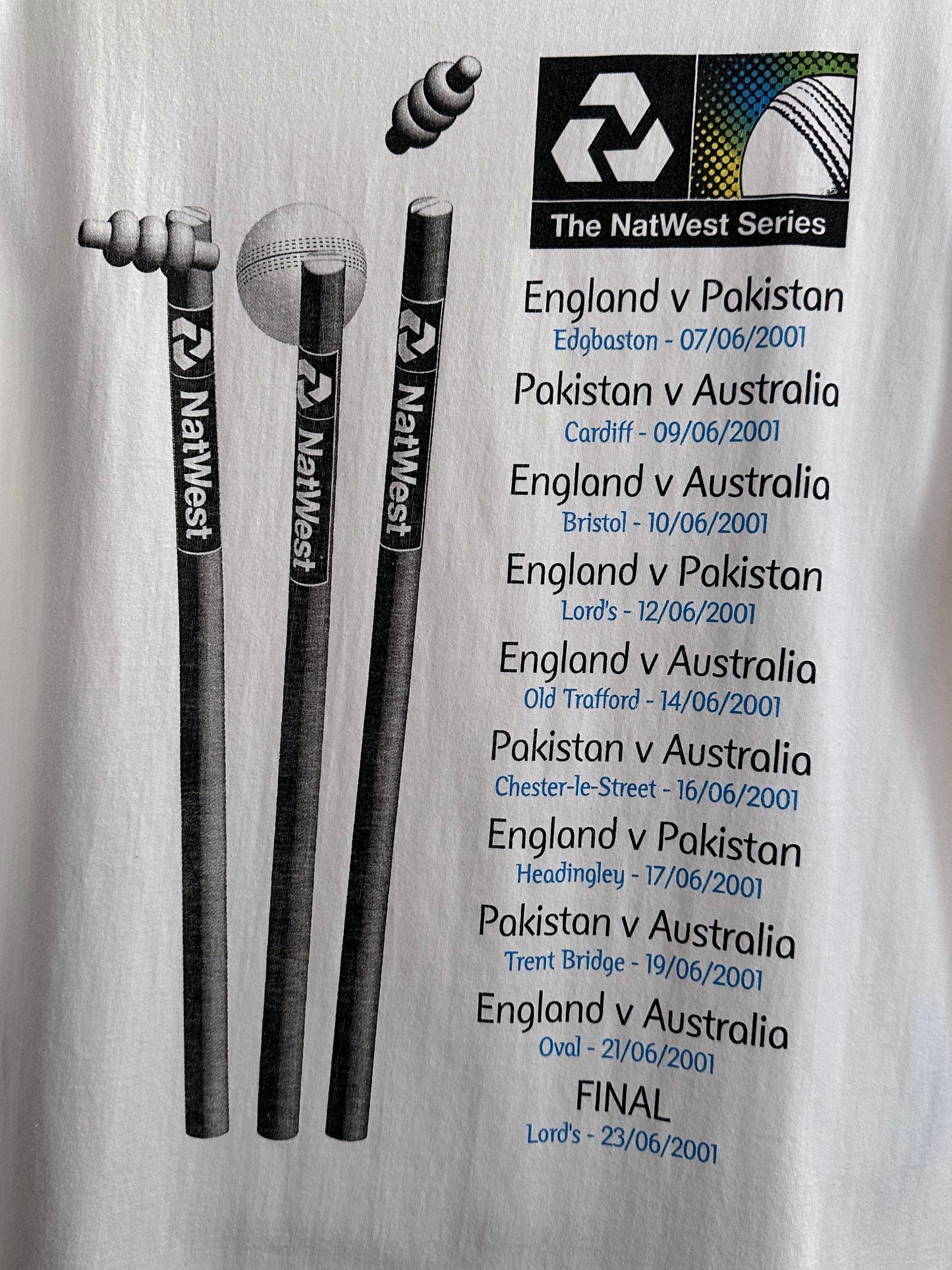 2001 NatWest Series cricket Tee - L