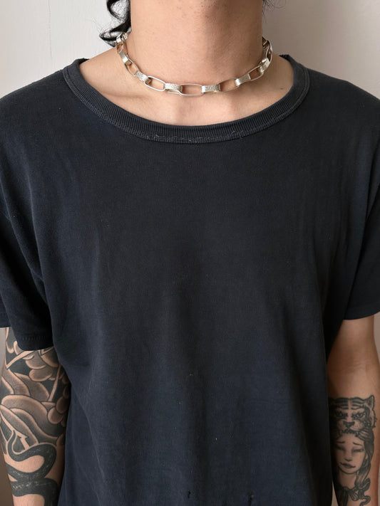 925 carving oval chain necklace