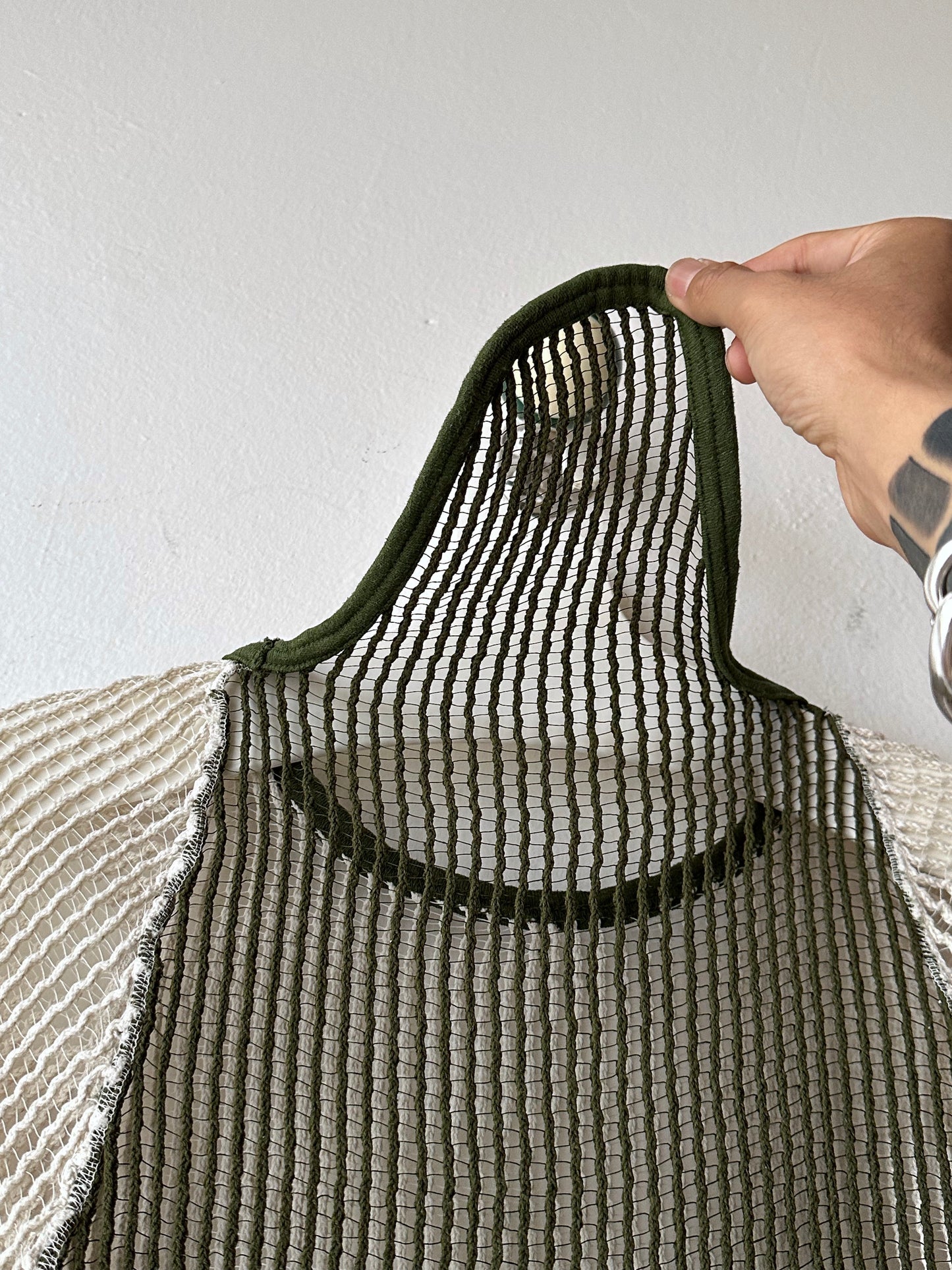 Deadstock 1970-80s Danish army mesh top 2-pack