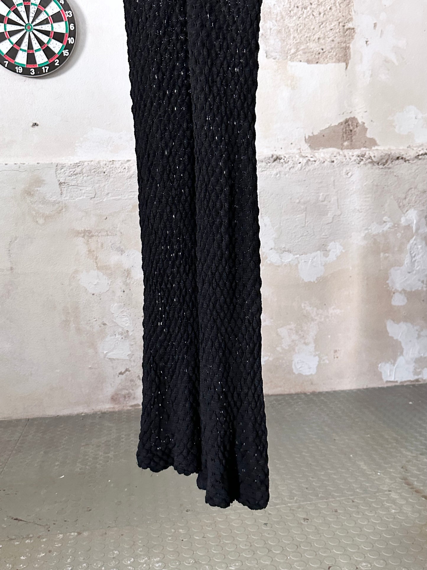 1970's waffle black jumpsuit