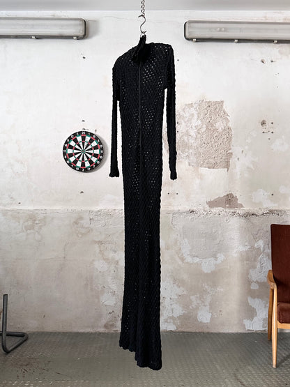 1970's waffle black jumpsuit