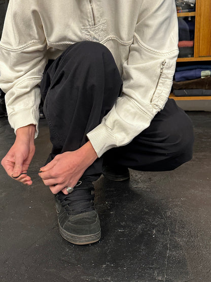 Black cotton  overtrousers