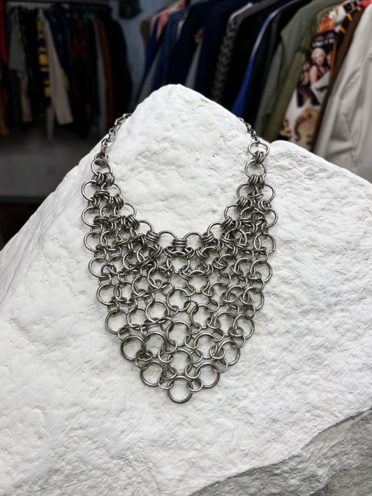 German chain mail bib necklace