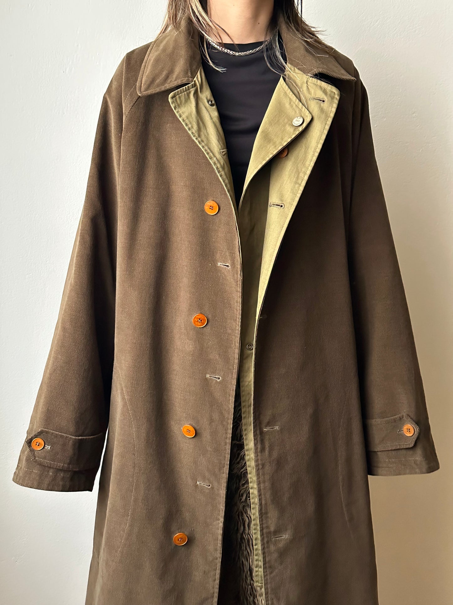 AW'90 1990's CP COMPANY Massimo osti reversible coat リバーシブル コート Vintage Toto Praha Vintage clothing store Antique shop Made in Italy Stone Island ストーンアイランド マッシモオスティ ヴィンテージ 古着屋 ユーロ古着 ヨーロッパ古着 90年代 Cotton Nylon コットン ナイロン コーデュロイ 90年 秋冬 Prague プラハ Rare レア Archive 