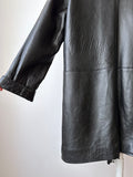 90s lamb leather stand-collar coat