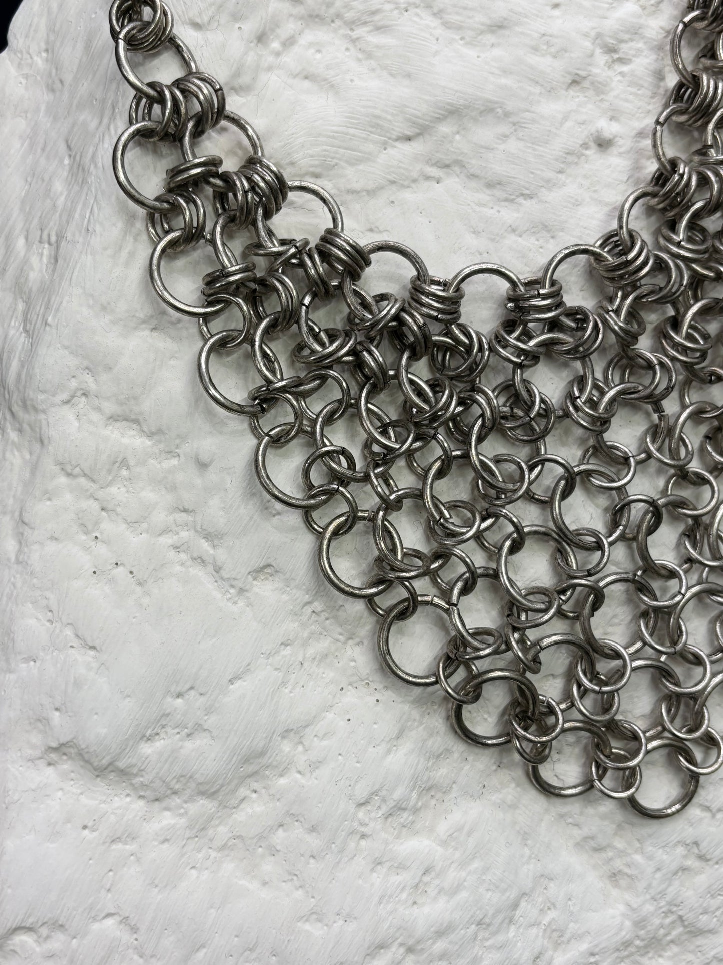 German chain mail bib necklace