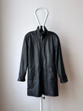 90s lamb leather stand-collar coat