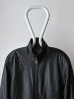 90s lamb leather stand-collar coat