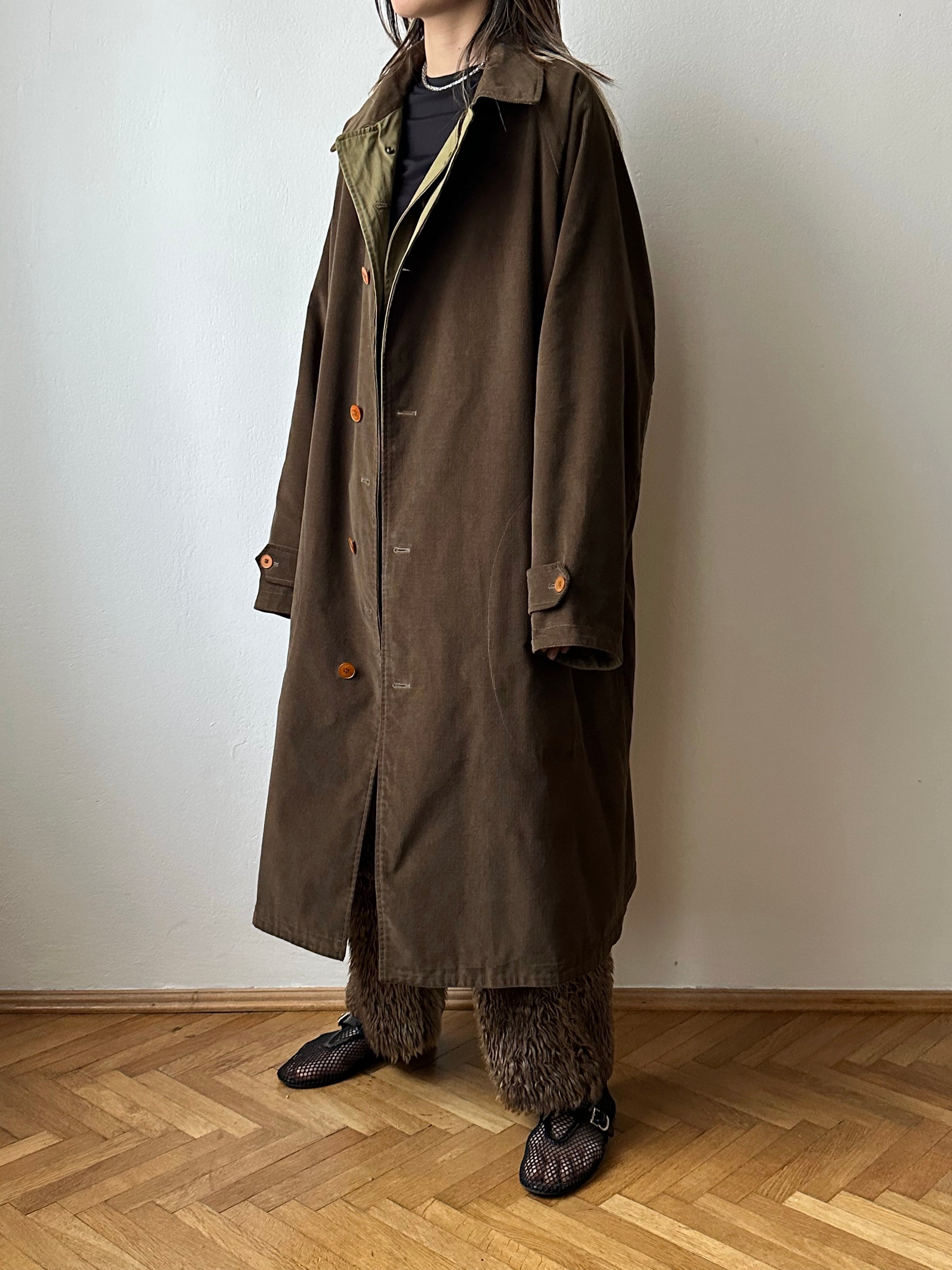 AW'90 1990's CP COMPANY Massimo osti reversible coat リバーシブル コート Vintage Toto Praha Vintage clothing store Antique shop Made in Italy Stone Island ストーンアイランド マッシモオスティ ヴィンテージ 古着屋 ユーロ古着 ヨーロッパ古着 90年代 Cotton Nylon コットン ナイロン コーデュロイ 90年 秋冬 Prague プラハ Rare レア Archive 