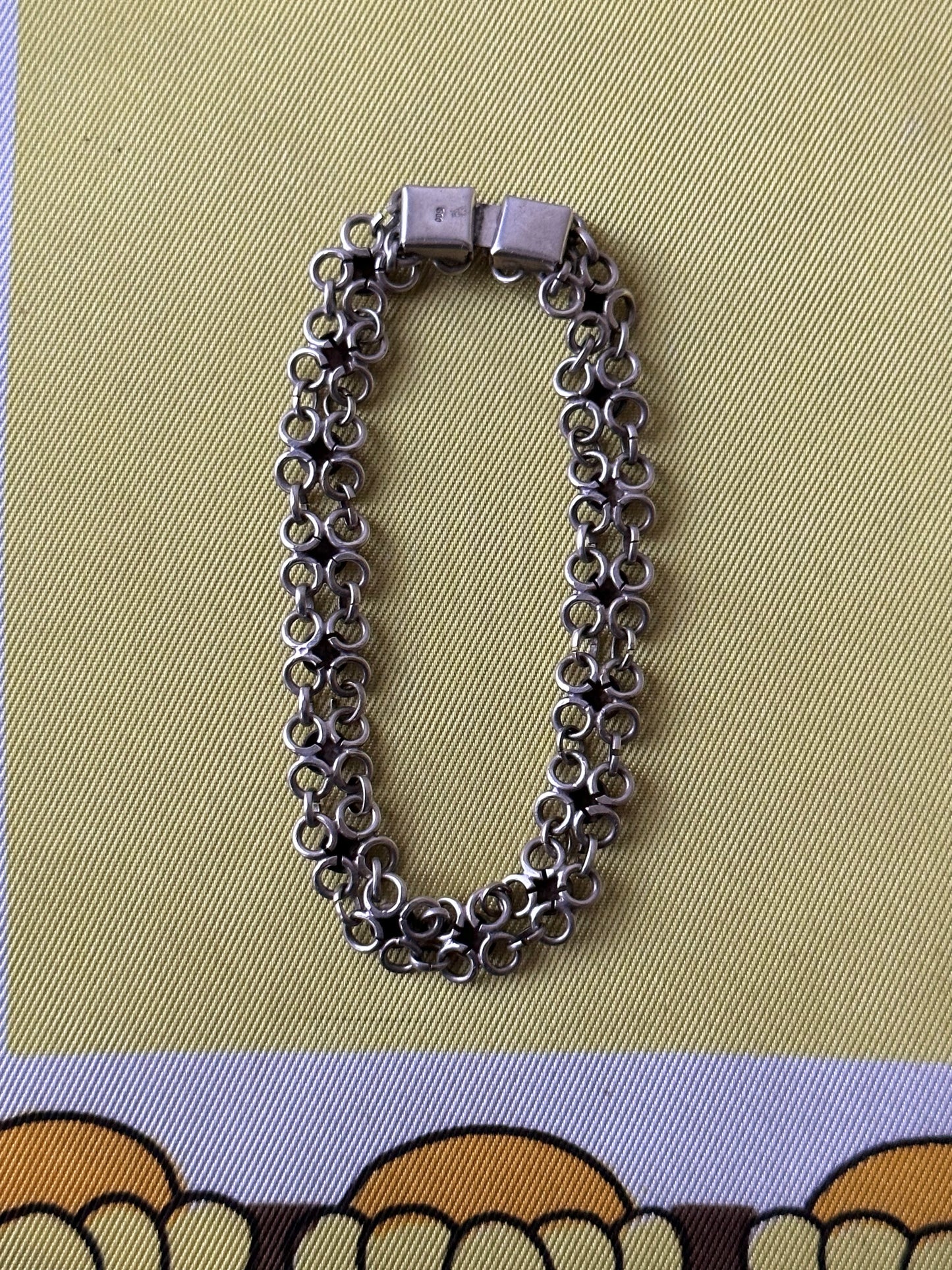 silver 800 floret link bracele