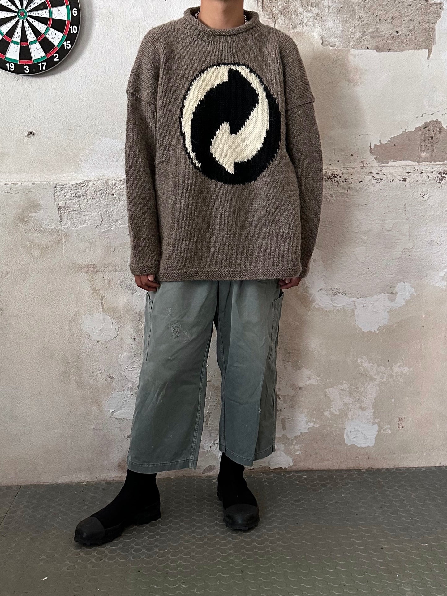 Pachamama Yin yang wool jumper - XL