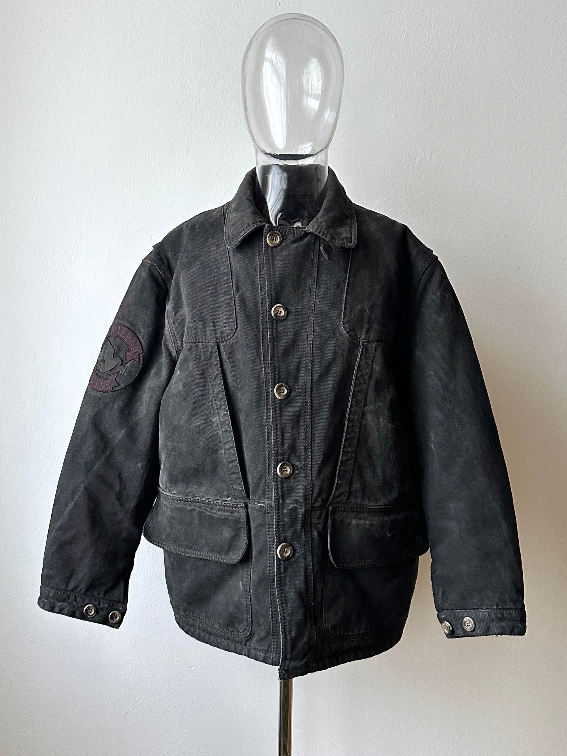 1990's Armani Jeans 90年代 アルマーニ ジーンズ Vintage ヴィンテージ Hunting jacket ハンティングジャケット Toto Praha Vintage clothing store Antique shop Prague 古着屋 ユーロ古着 Made in Italy ヨーロッパ古着 Black 