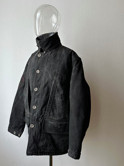 1990's Armani Jeans 90年代 アルマーニ ジーンズ Vintage ヴィンテージ Hunting jacket ハンティングジャケット Toto Praha Vintage clothing store Antique shop Prague 古着屋 ユーロ古着 Made in Italy ヨーロッパ古着 Black 