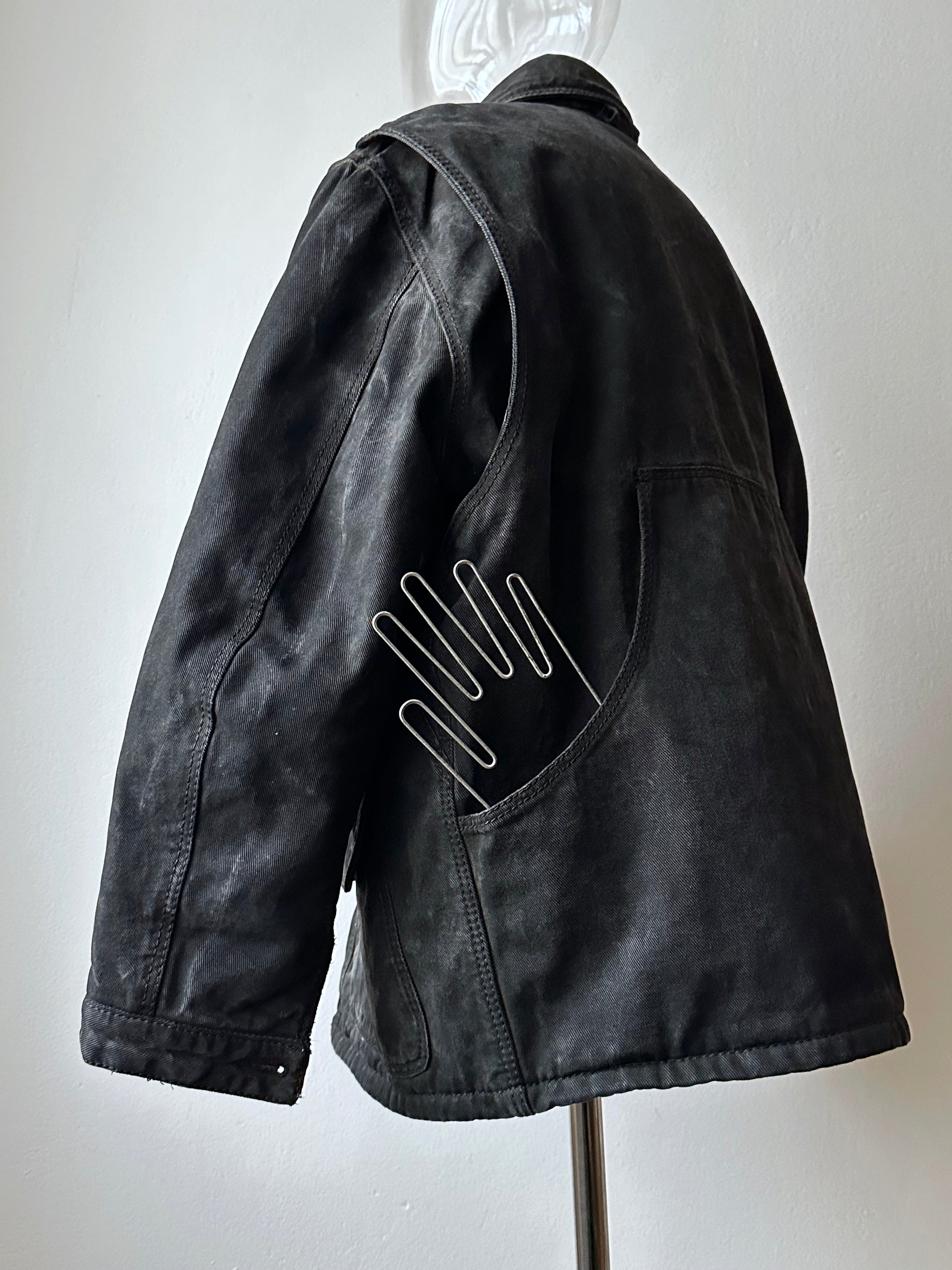 1990's Armani Jeans 90年代 アルマーニ ジーンズ Vintage ヴィンテージ Hunting jacket ハンティングジャケット Toto Praha Vintage clothing store Antique shop Prague 古着屋 ユーロ古着 Made in Italy ヨーロッパ古着 Black 