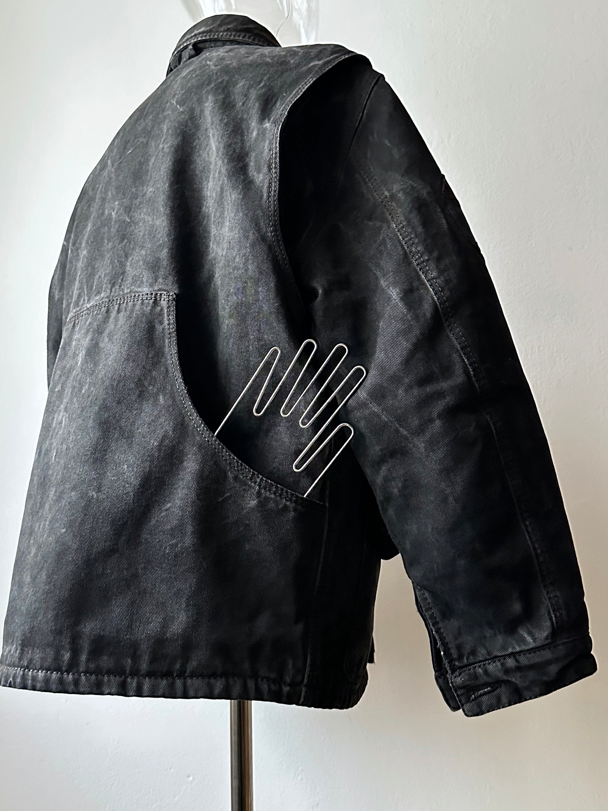 1990's Armani Jeans 90年代 アルマーニ ジーンズ Vintage ヴィンテージ Hunting jacket ハンティングジャケット Toto Praha Vintage clothing store Antique shop Prague 古着屋 ユーロ古着 Made in Italy ヨーロッパ古着 Black 