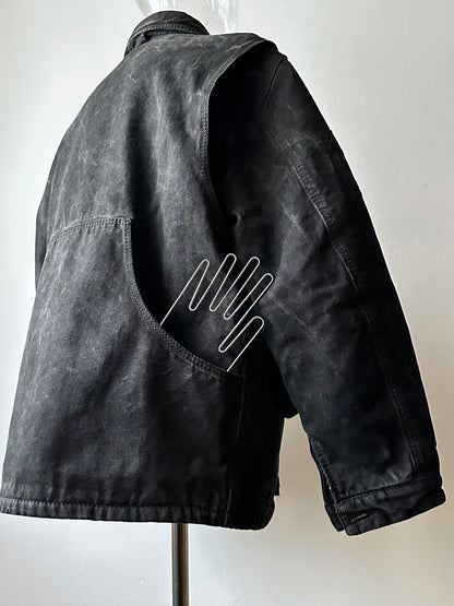 1990's Armani Jeans 90年代 アルマーニ ジーンズ Vintage ヴィンテージ Hunting jacket ハンティングジャケット Toto Praha Vintage clothing store Antique shop Prague 古着屋 ユーロ古着 Made in Italy ヨーロッパ古着 Black 