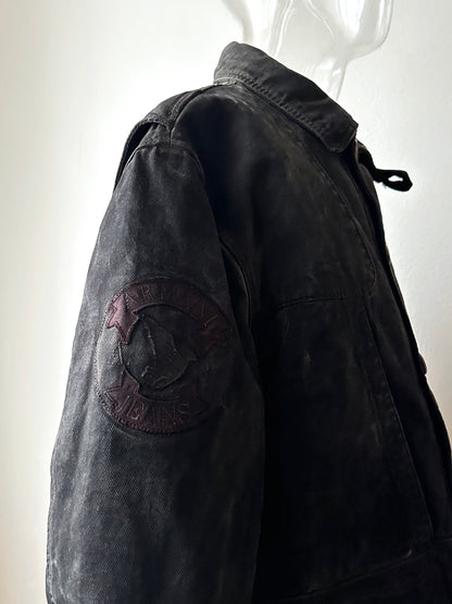 1990's Armani Jeans 90年代 アルマーニ ジーンズ Vintage ヴィンテージ Hunting jacket ハンティングジャケット Toto Praha Vintage clothing store Antique shop Prague 古着屋 ユーロ古着 Made in Italy ヨーロッパ古着 Black 