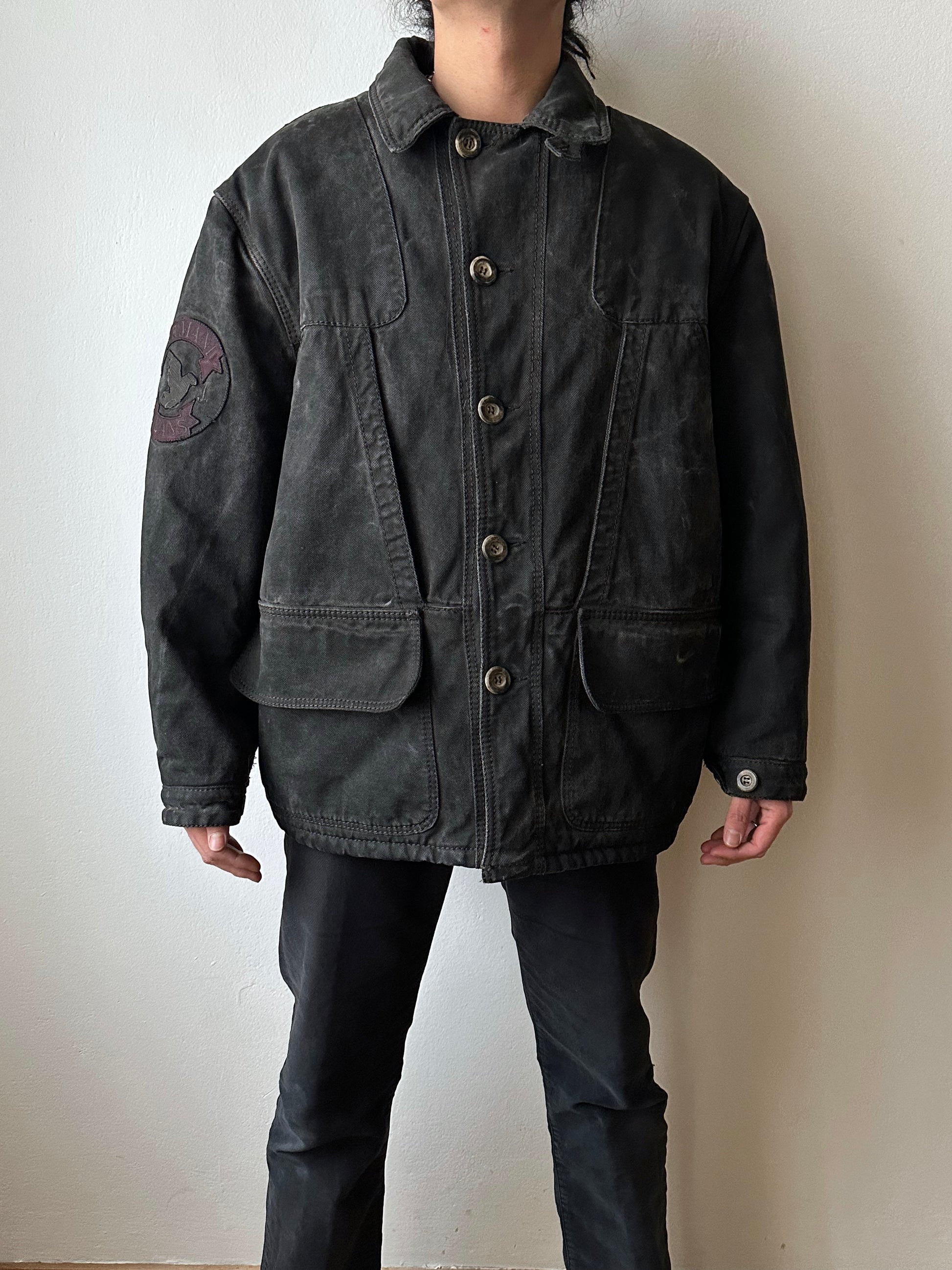 1990's Armani Jeans 90年代 アルマーニ ジーンズ Vintage ヴィンテージ Hunting jacket ハンティングジャケット Toto Praha Vintage clothing store Antique shop Prague 古着屋 ユーロ古着 Made in Italy ヨーロッパ古着 Black 