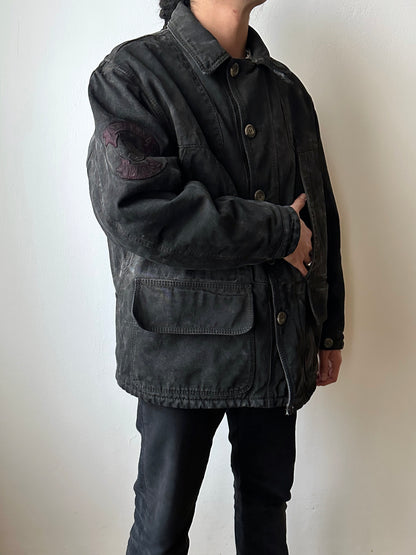 1990's Armani Jeans 90年代 アルマーニ ジーンズ Vintage ヴィンテージ Hunting jacket ハンティングジャケット Toto Praha Vintage clothing store Antique shop Prague 古着屋 ユーロ古着 Made in Italy ヨーロッパ古着 Black 