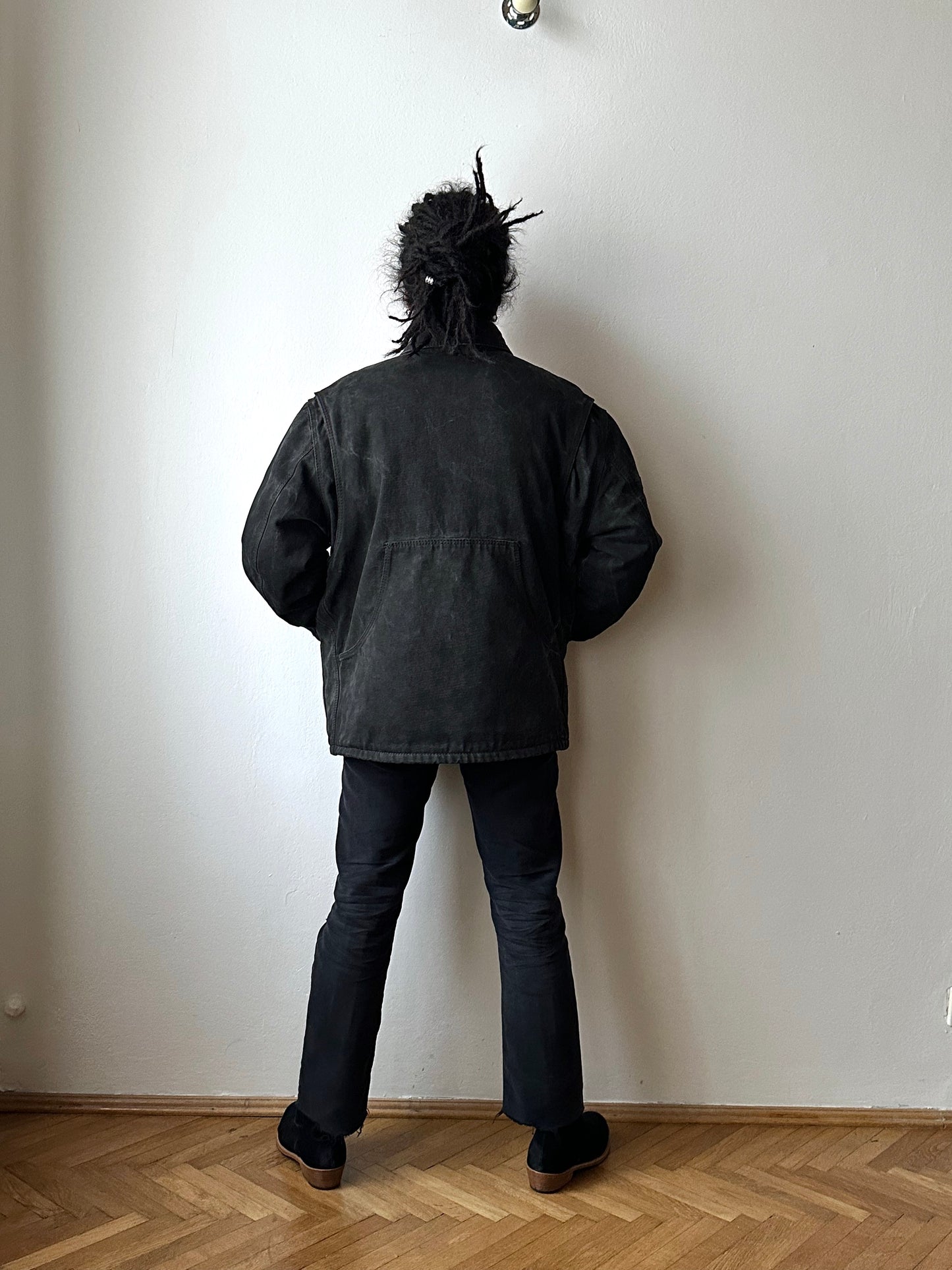 1990's Armani Jeans 90年代 アルマーニ ジーンズ Vintage ヴィンテージ Hunting jacket ハンティングジャケット Toto Praha Vintage clothing store Antique shop Prague 古着屋 ユーロ古着 Made in Italy ヨーロッパ古着 Black 