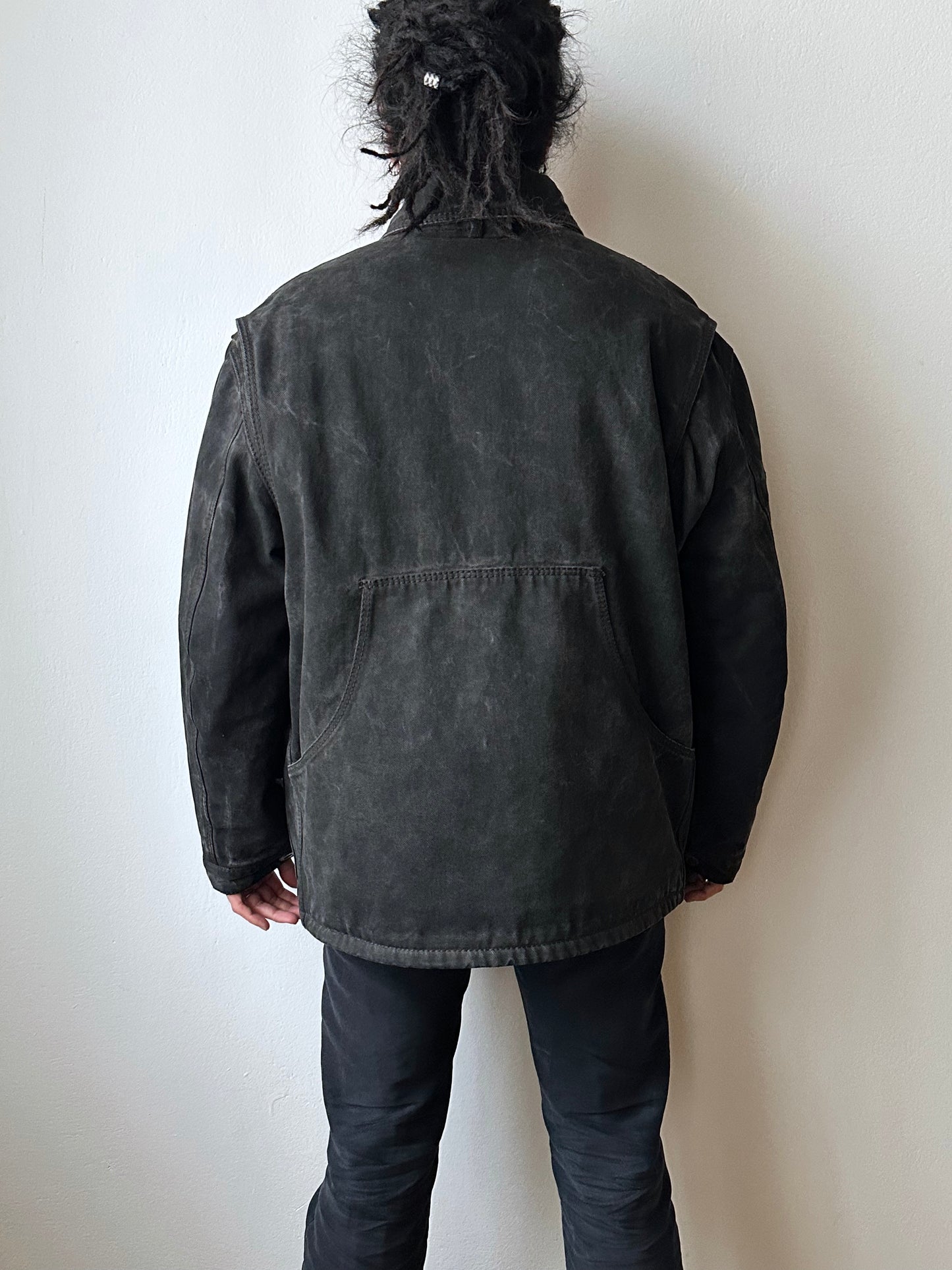 1990's Armani Jeans 90年代 アルマーニ ジーンズ Vintage ヴィンテージ Hunting jacket ハンティングジャケット Toto Praha Vintage clothing store Antique shop Prague 古着屋 ユーロ古着 Made in Italy ヨーロッパ古着 Black 