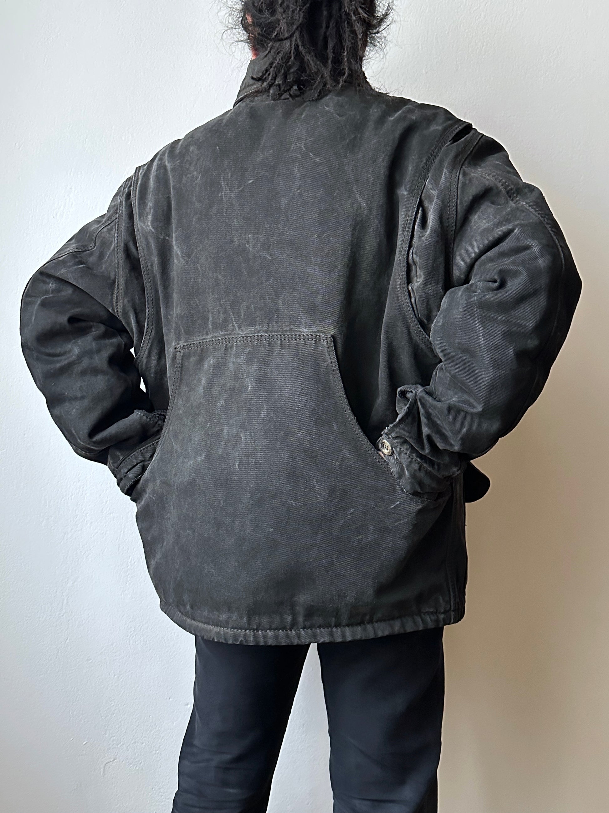 1990's Armani Jeans 90年代 アルマーニ ジーンズ Vintage ヴィンテージ Hunting jacket ハンティングジャケット Toto Praha Vintage clothing store Antique shop Prague 古着屋 ユーロ古着 Made in Italy ヨーロッパ古着 Black 