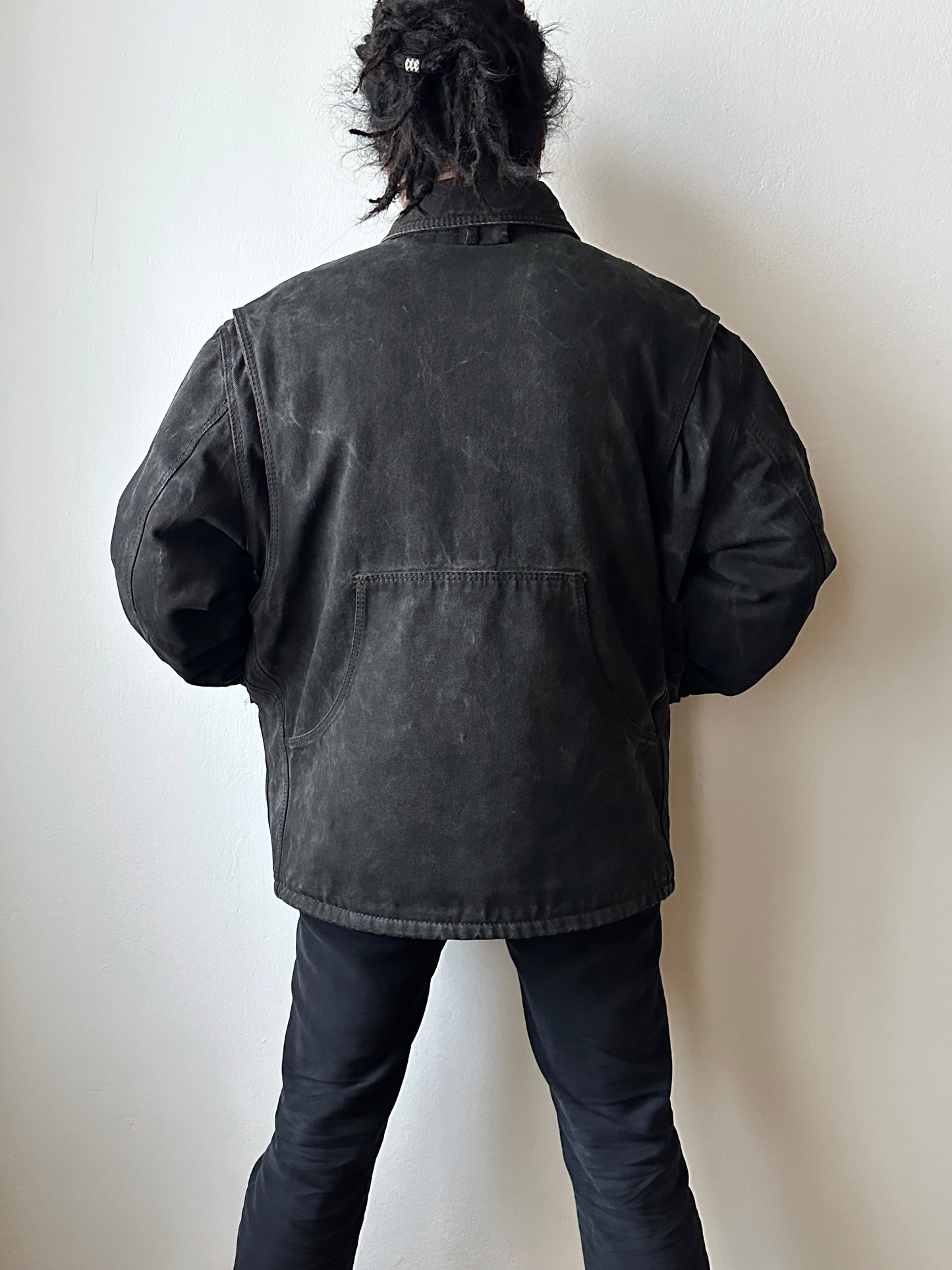 1990's Armani Jeans 90年代 アルマーニ ジーンズ Vintage ヴィンテージ Hunting jacket ハンティングジャケット Toto Praha Vintage clothing store Antique shop Prague 古着屋 ユーロ古着 Made in Italy ヨーロッパ古着 Black 