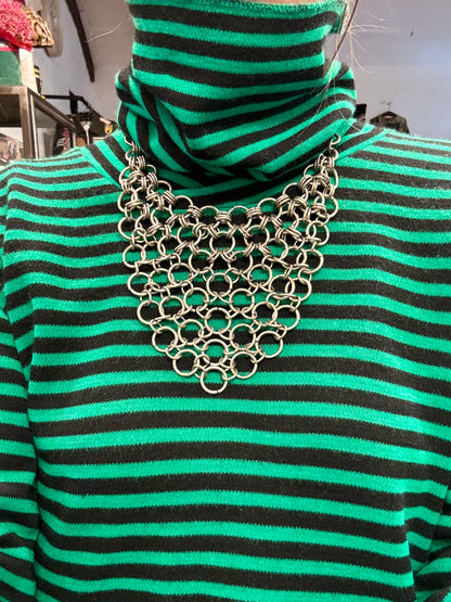 German chain mail bib necklace