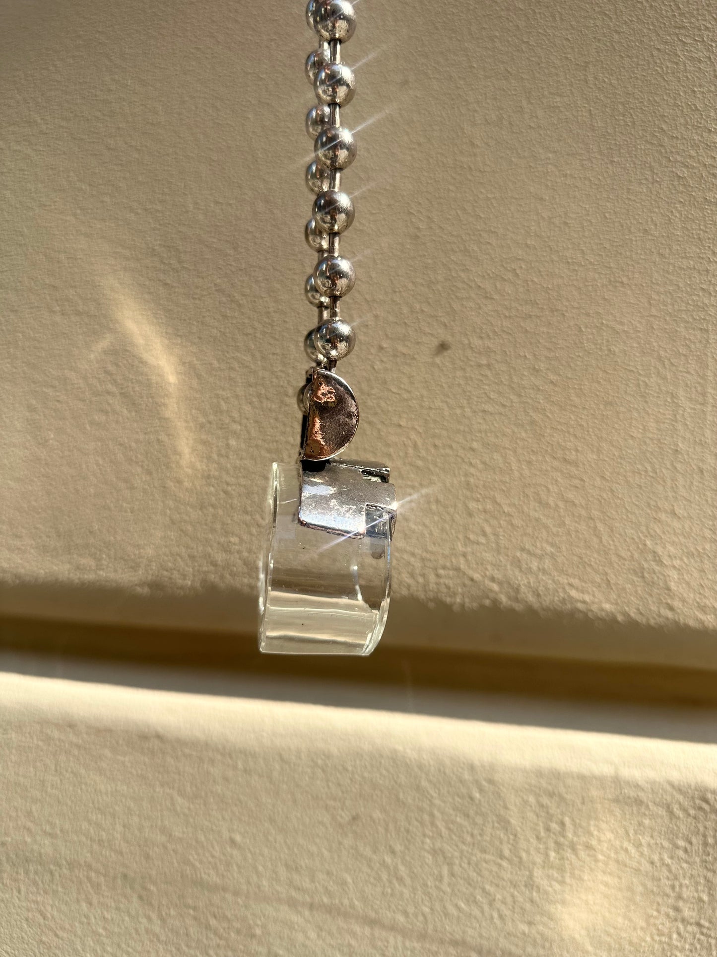 Vintage glass object metal necklace