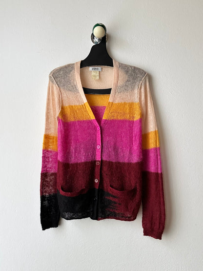 Sonia Rykiel mohair nylon sheer cardigan