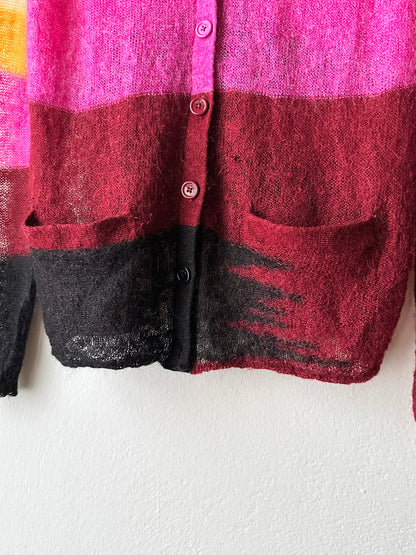 Sonia Rykiel mohair nylon sheer cardigan