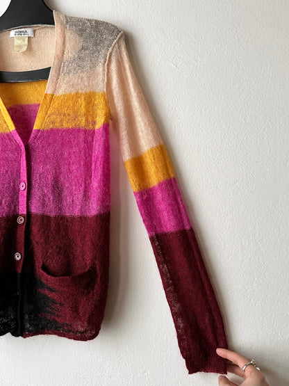 Sonia Rykiel mohair nylon sheer cardigan