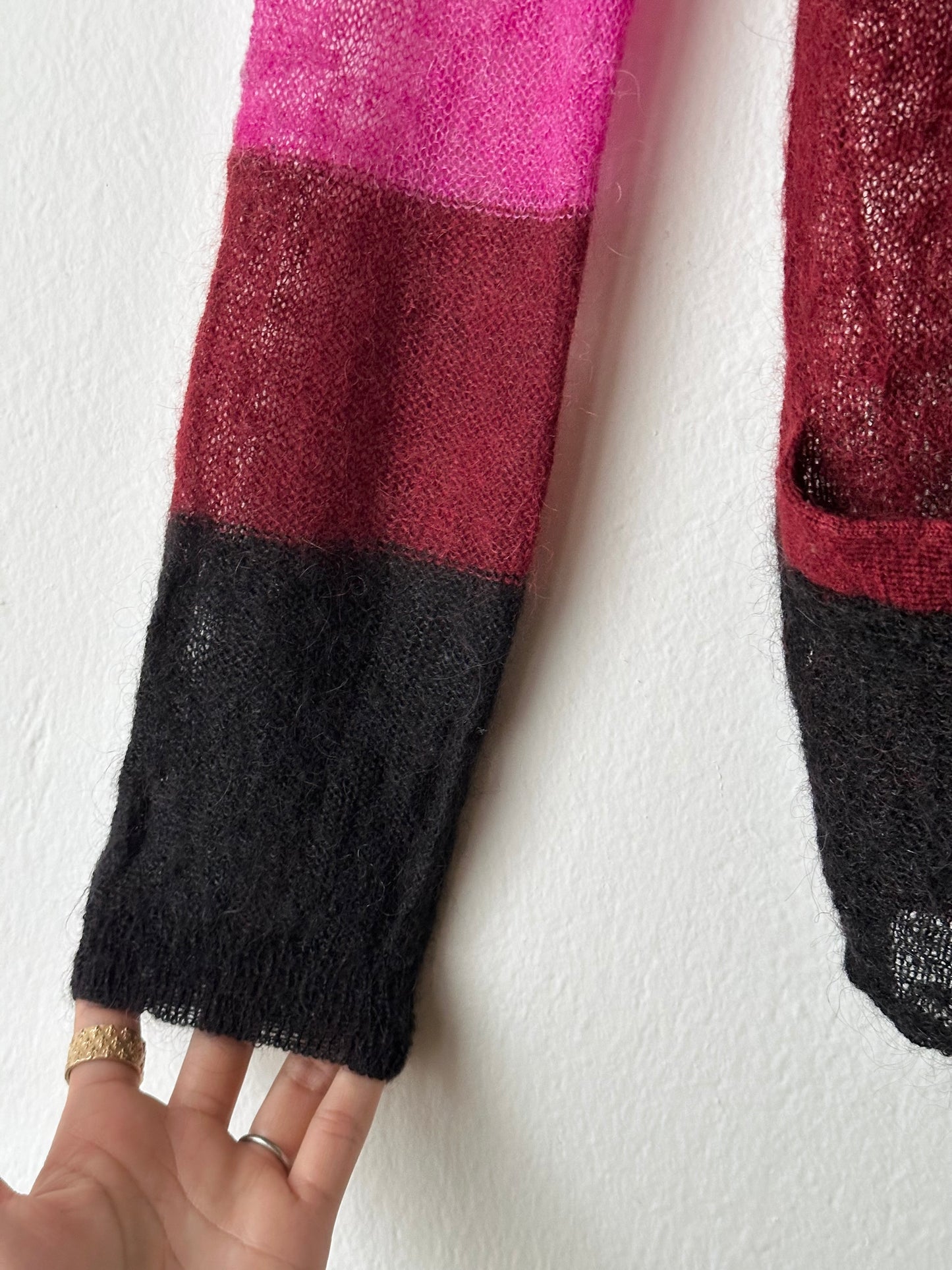 Sonia Rykiel mohair nylon sheer cardigan