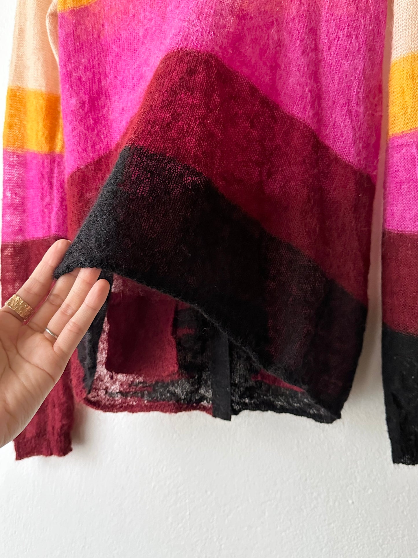 Sonia Rykiel mohair nylon sheer cardigan