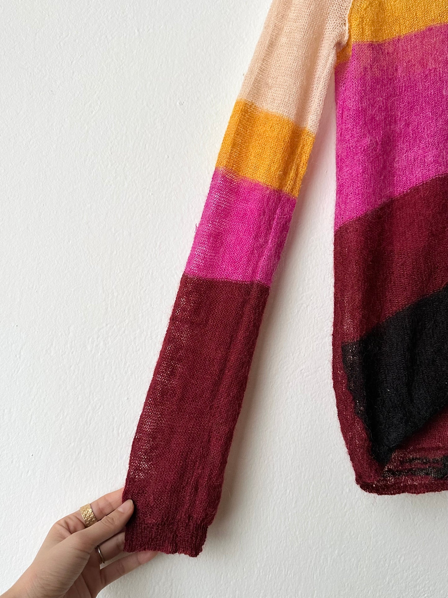 Sonia Rykiel mohair nylon sheer cardigan