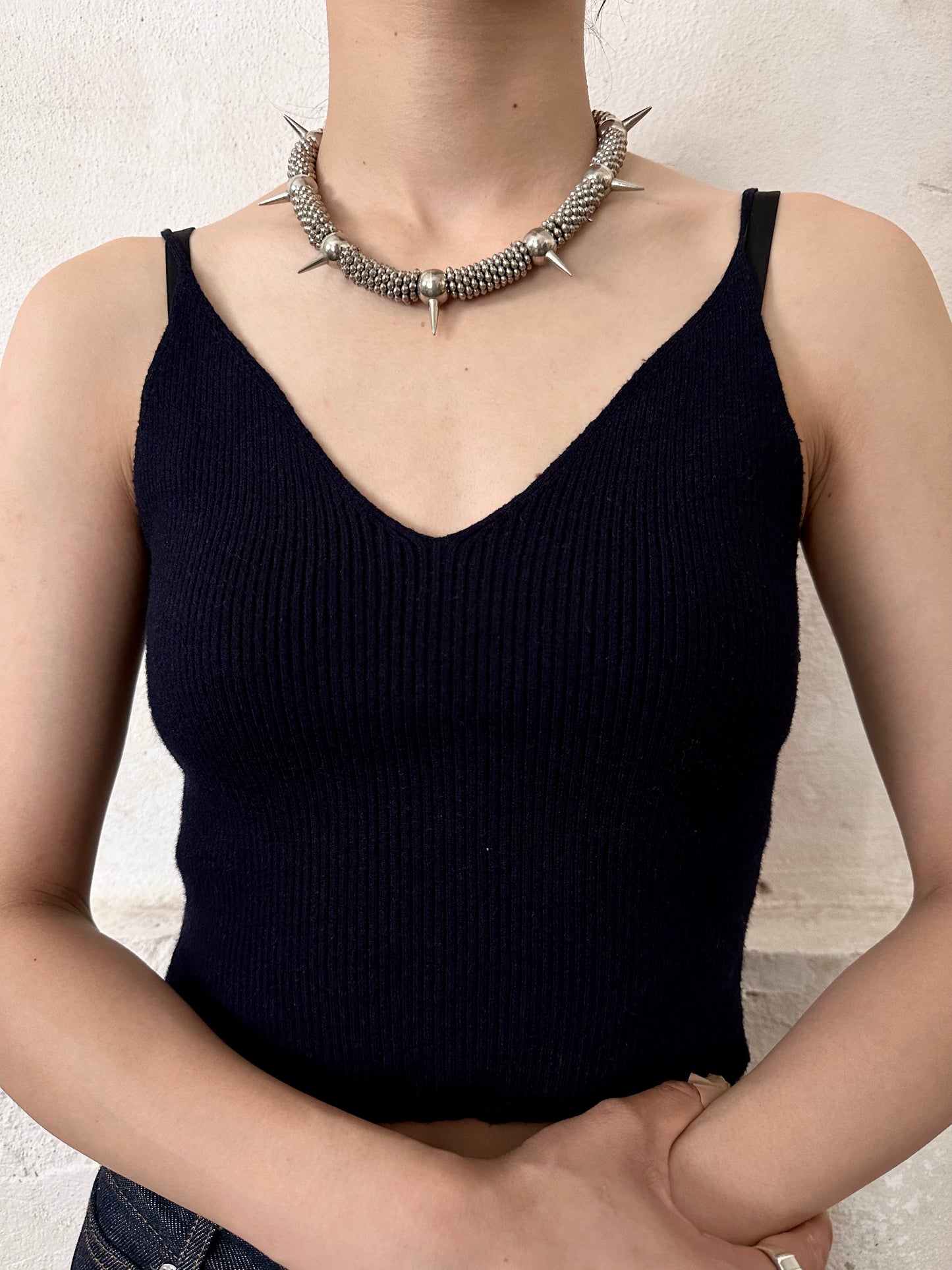 vintage fetish spiked collar