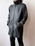 90s lamb leather stand-collar coat