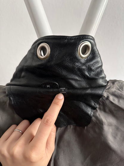 90s leather punched bikers jacket