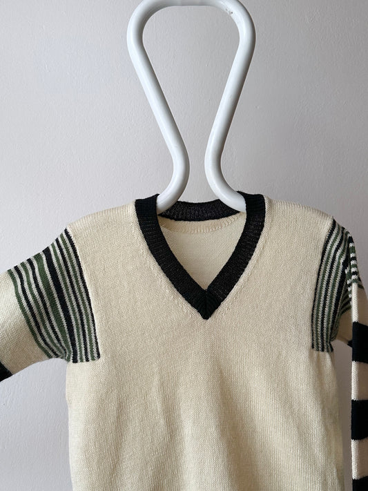 Hand-knit multi stripe