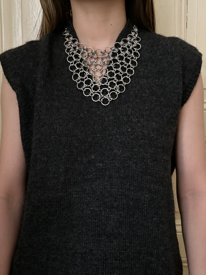 German chain mail bib necklace