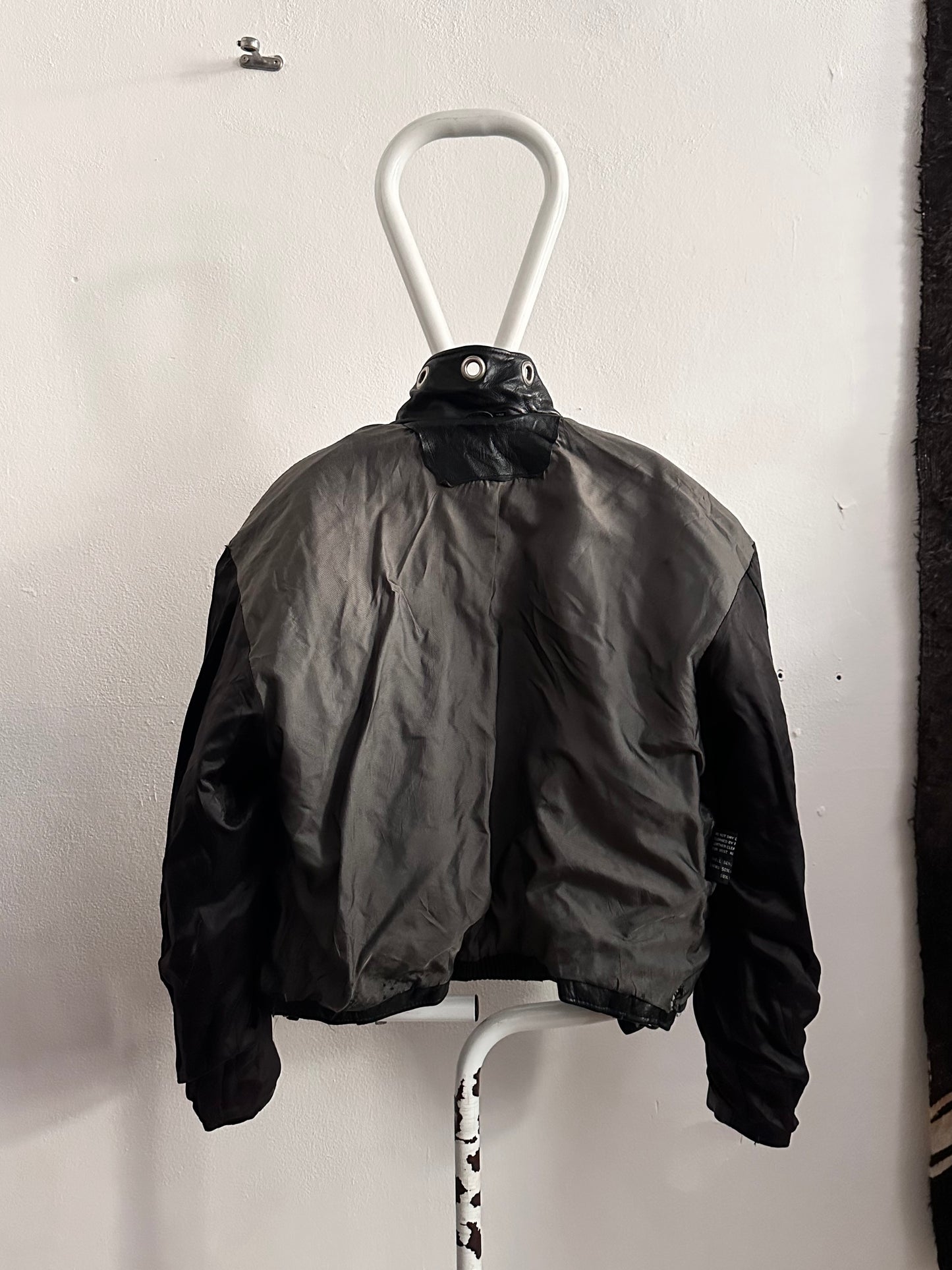 90s leather punched bikers jacket