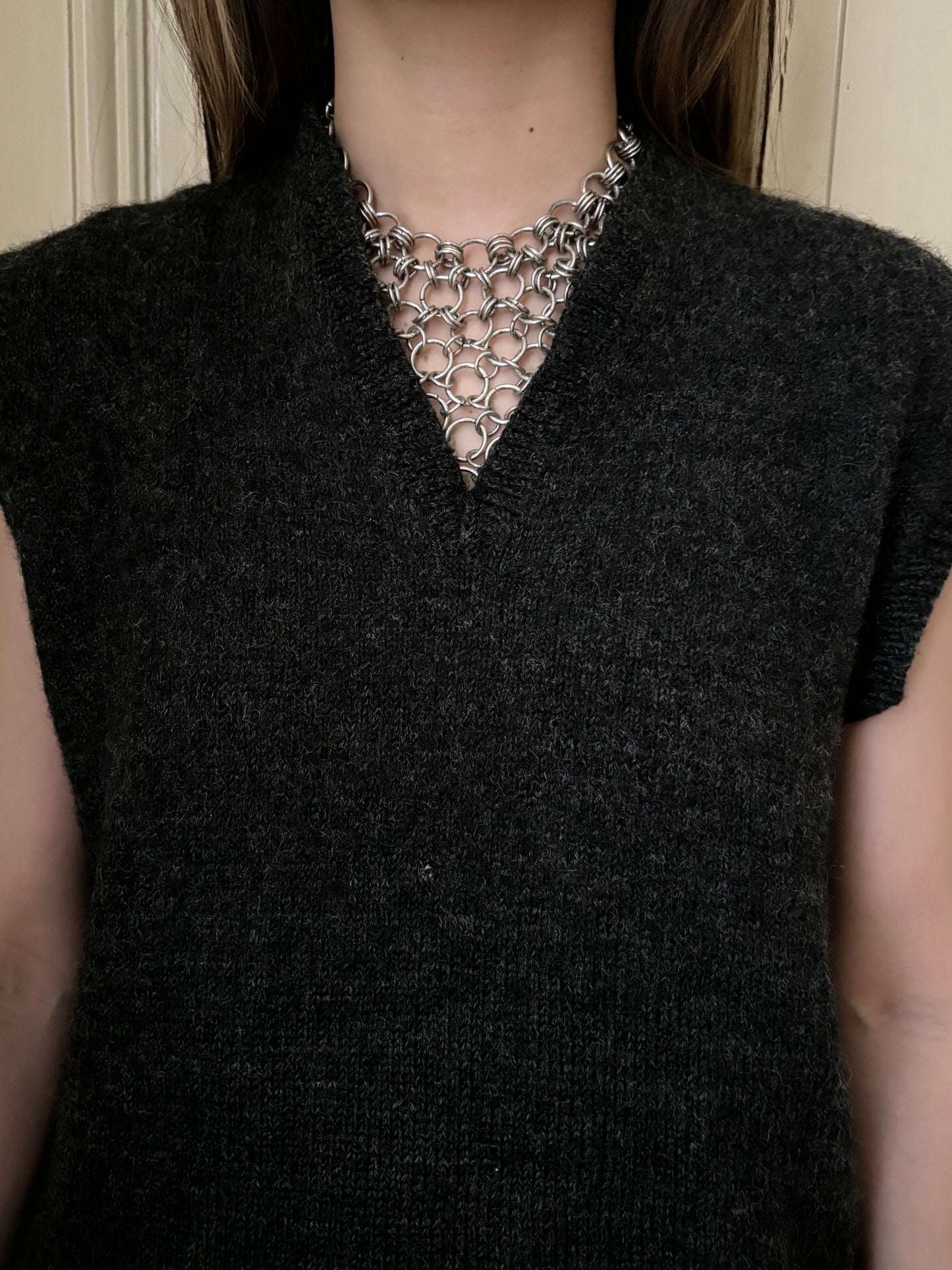 German chain mail bib necklace