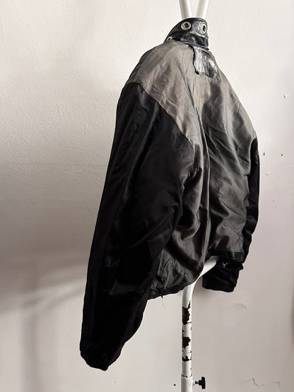 90s leather punched bikers jacket